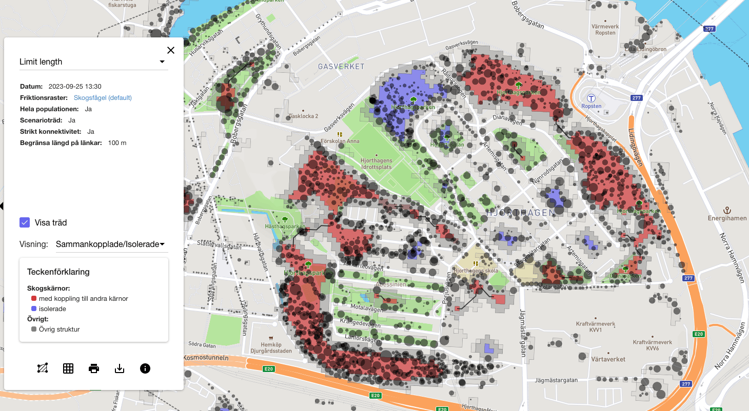 Screenshot from the application